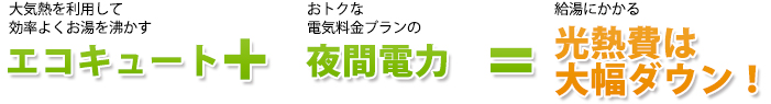 エコキュート+夜間電力＝光熱費は大幅ダウン